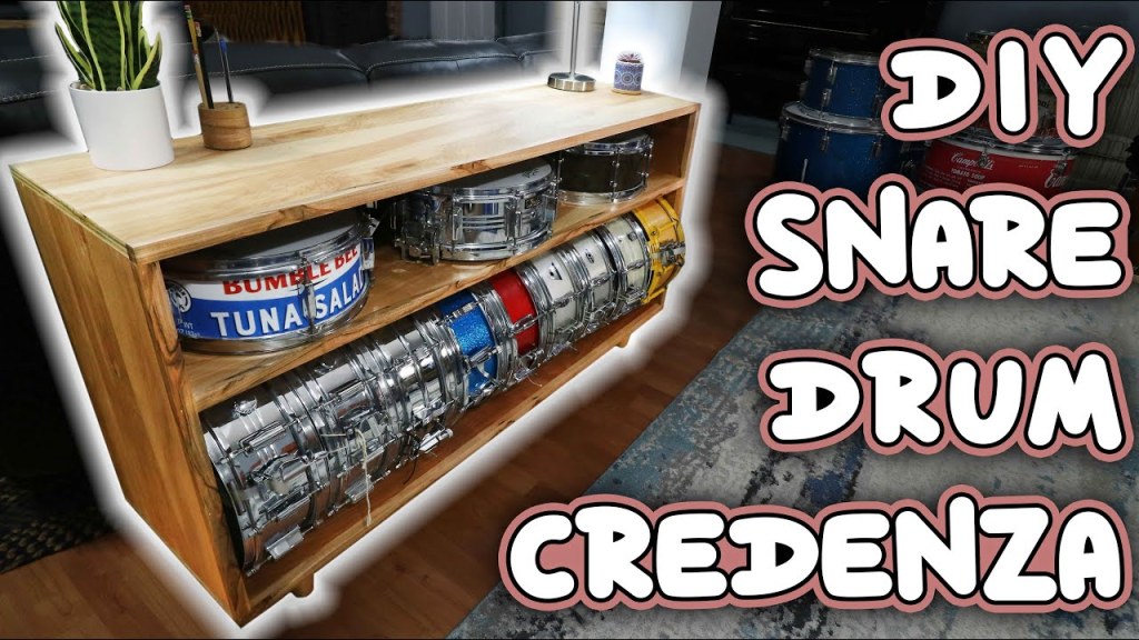 snare drum shelf - Building a Credenza For All My Snares - DIY Drum Furniture