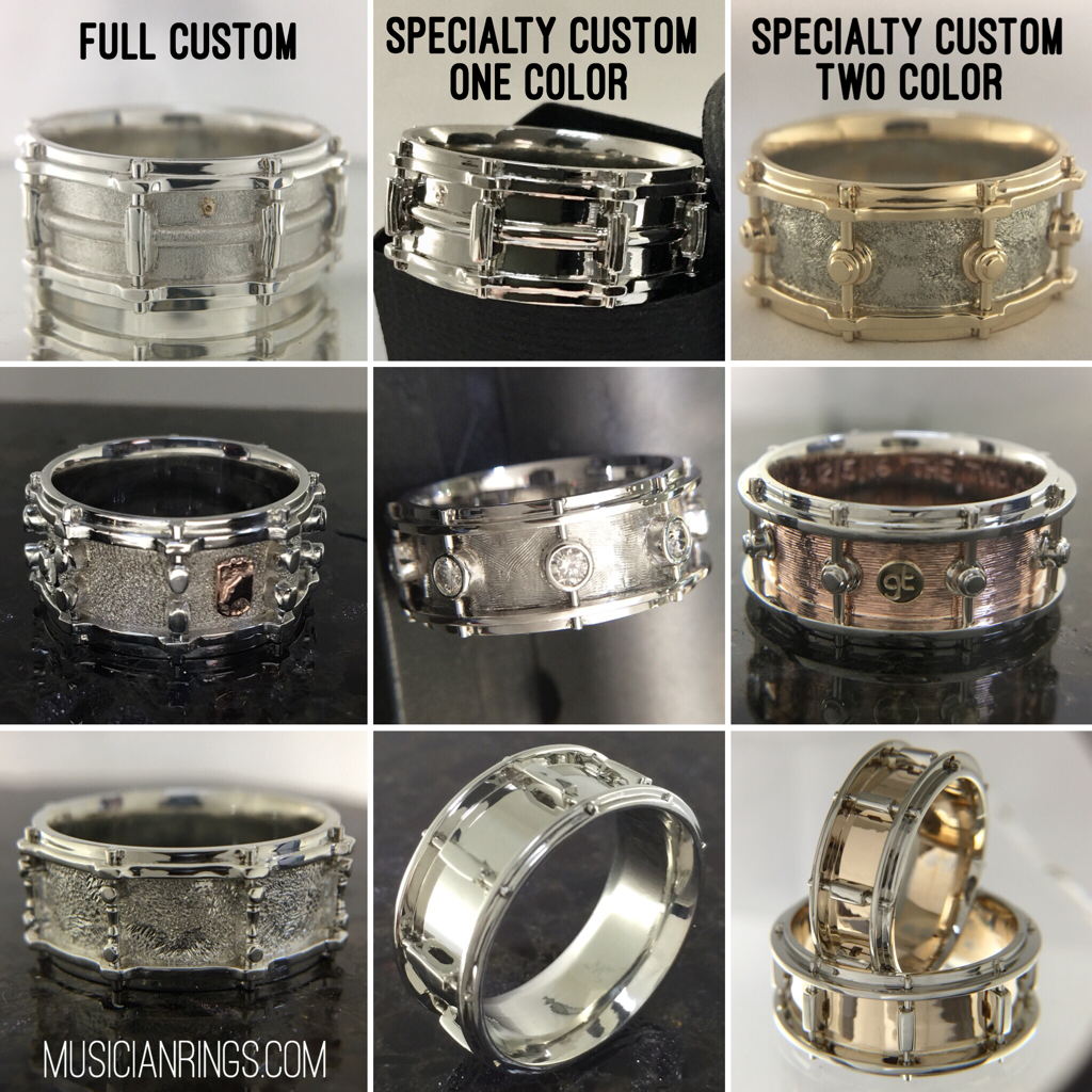 drum wedding ring - DRUM Jewelry - MUSICIANRINGS BY ATLAS
