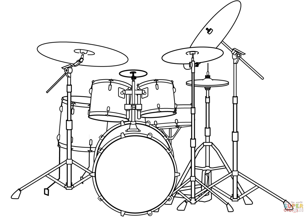 drum set coloring page - Drum Set coloring page  Free Printable Coloring Pages