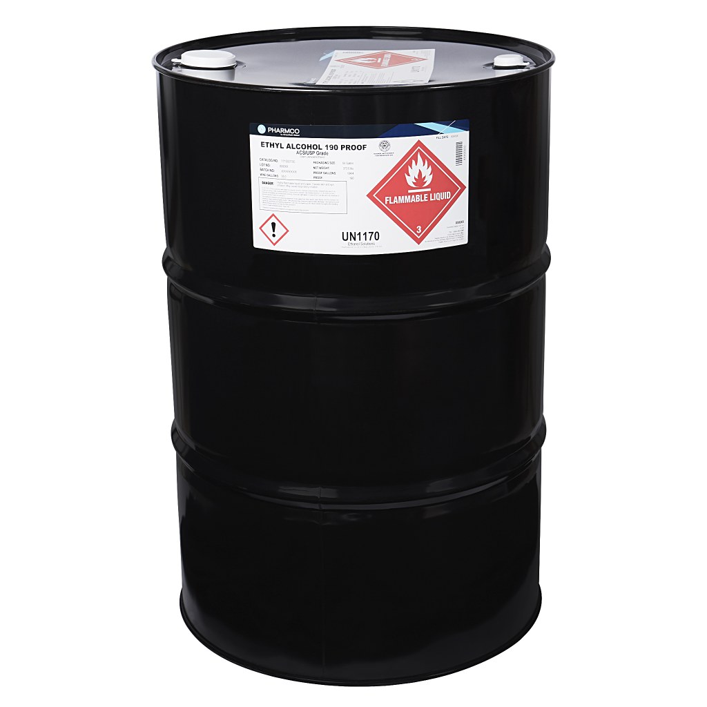 ethanol 55 gallon drum - Ethanol  Proof  Gal Metal Drum