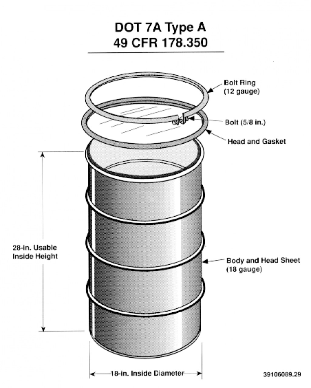 30 gallon drum diameter - Gallon DOT A