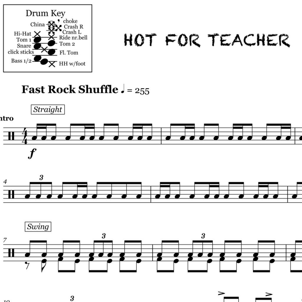 hot for teacher drum sheet music - Hot For Teacher - Van Halen - Drum Sheet Music