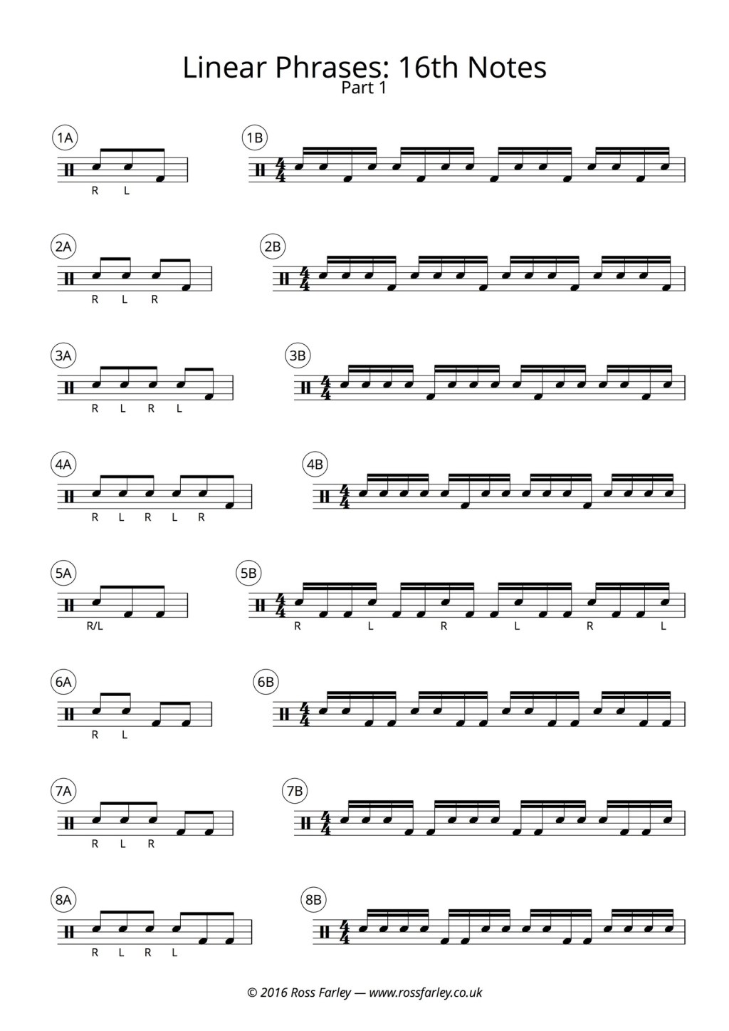 linear drum patterns - Linear Phrases Part  — Ross Farley