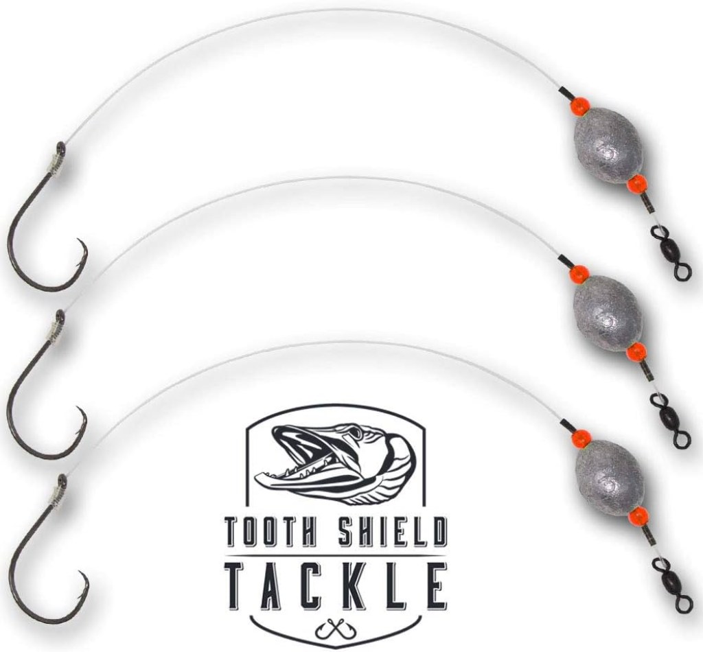red drum rigs from the surf - Pack Carolina Drum Rig Rigs Redfish Rig Catfish [lb Fluorocarbon - /  VMC Circle Hook] oz Weight