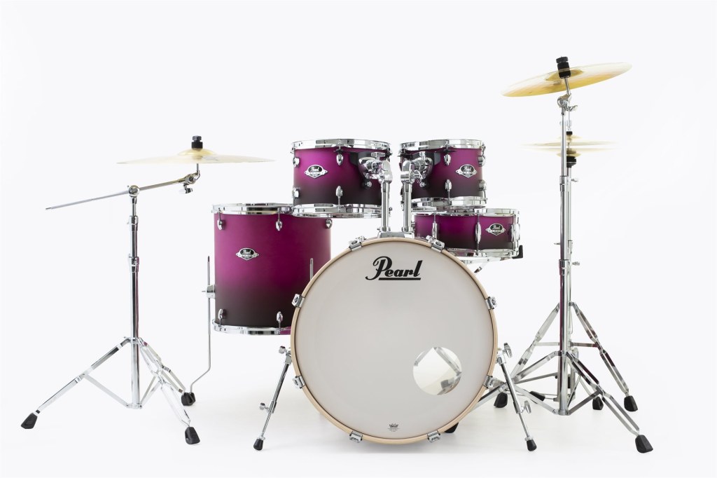 drum lacquer - Pearl EXLSBR/C Export Lacquer Drum-Set Raspberry Sunset/Sabian SBR